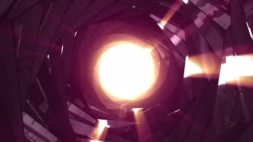 A 3D render of a concept of fly by spiral or tunnel depicting a dream or industrial or machine inter