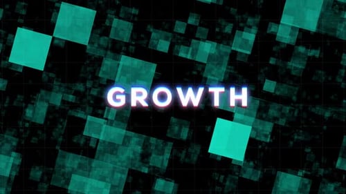 Growth Text Digital Glitch Background