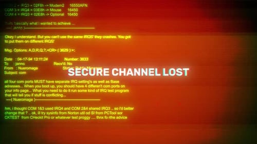 Secure Channel Lost On Hacking & Error Message Digital Screen Message On Computer Screens