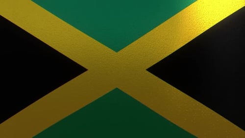 Waving Jamaican Flag Animation Loop with Fabric Texture