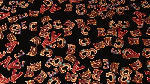 3d Alphabet Letter On The Floor And Camera Moving. Capital Letter Animation Education Background. Re