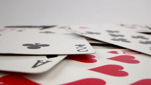 Pile of Colorful Playing Cards Close Up