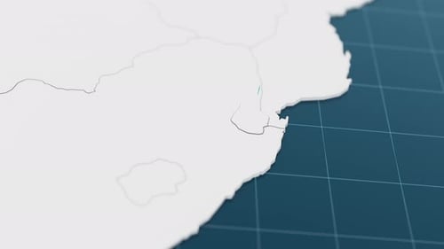 Destaque con azul el mapa 3D de Suazilandia con puntero rodeado de otros países en blanco