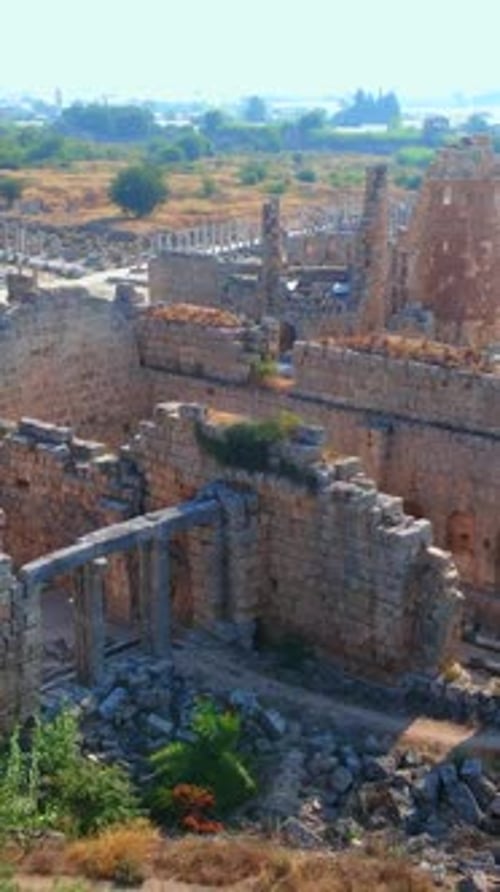 Vertical Video Stories Format In This Captivating Aerial Stock Video the Remarkable Ruins of the