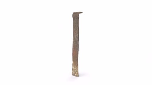 Weathered Crowbar on White Background