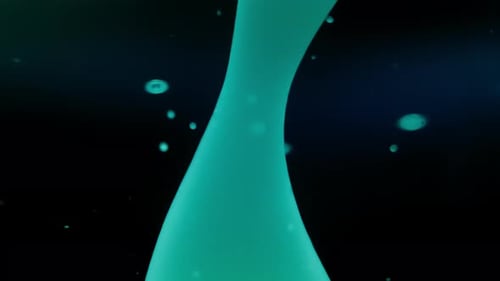 Abstract green lava bubbles floating in liquid on a dark background