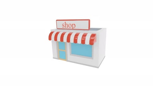 3D Cartoon Store Animation 4K