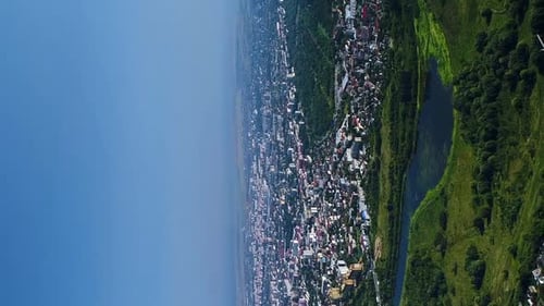 Vertical Video The Ukrainian City of Lutsk of Ukraine in the Volyn Region