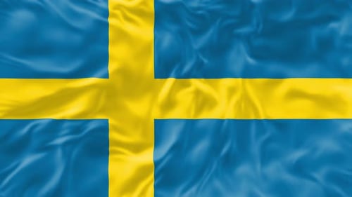 Realistic Waving Flag of Sweden Seamless Loop