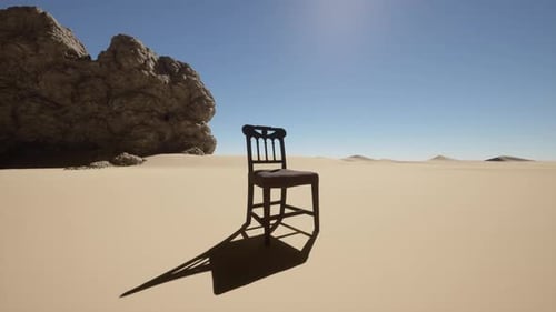 A Chair Sitting in the Middle of a Desert