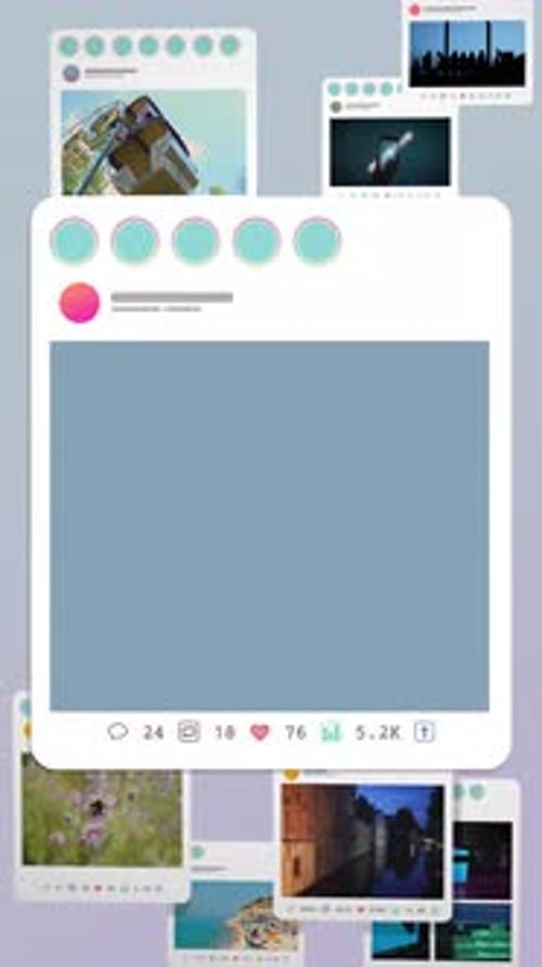 Modern Social Media Post UI Reveal Animation
