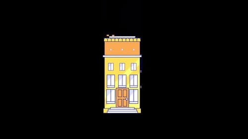 Flat Design Building Growing Animation