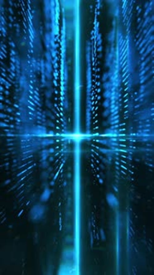 Futuristic Blue Digital Data Tunnel Motion Background