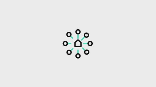 Animated Smart Home Network Icon Flat Design