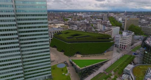 Establishing Shot of the Largest Green Facade in Europe a Green Building Envelope to Improve the