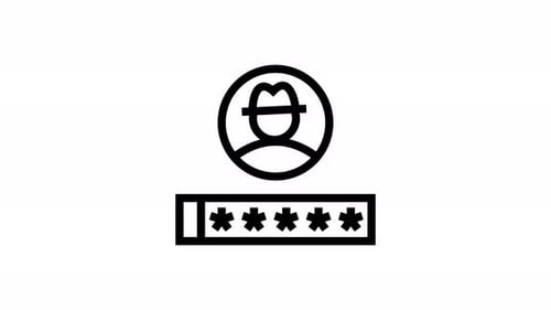 animación de icono de línea de contraseña