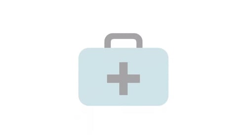 Animated Flat Design Medical First Aid Kit Icon