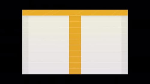 Game Time Collection: White box with a yellow colored T in the center of the screen