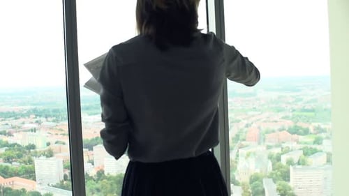 Overwhelmed Businesswoman Throwing Documents in Office, Super 240