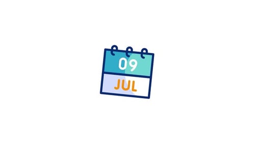 Animated Minimalist Calendar Icon with Changing Dates