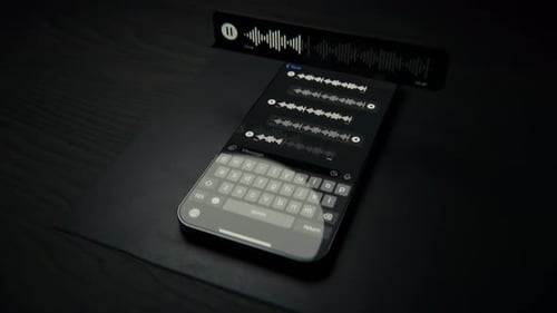 Smartphone On Desk Receiving A Voice Message