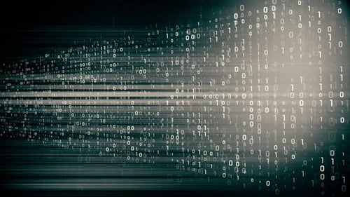 Futuristic Digital Binary Code Data Stream Background