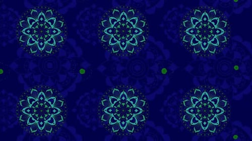 Vibrant blue and green mandala pattern design