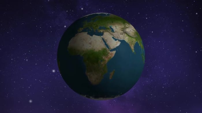 Rotating Earth Globe View from Space Animation, Backgrounds Motion ...