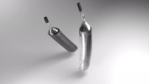 Modern Glass Bottles with Sloshing Liquid Floating Animation
