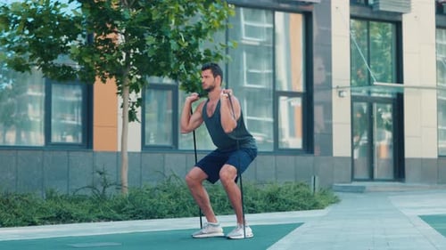 Young Man Exercising Outside