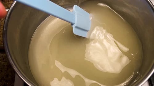 Thick Liquid Being Stirred with a Spatula