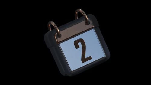 Calendar Icon 3 D Model Count 2