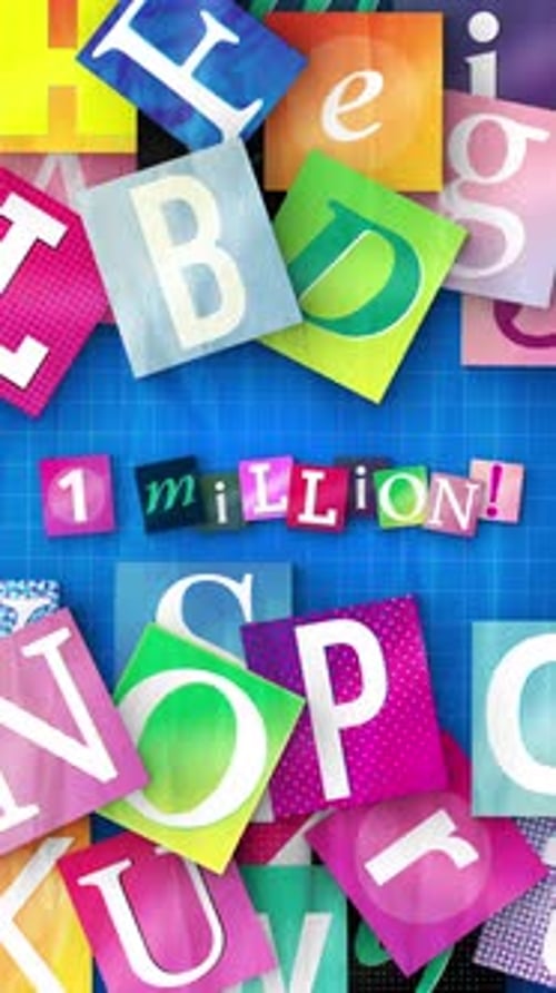 Animated Cut Out Lettering with Falling Colorful Paper Reveal