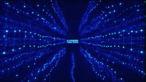 Futuristic AI Data Network Tunnel Text Reveal