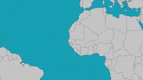 Animated World Map Zooming to Highlight Senegal