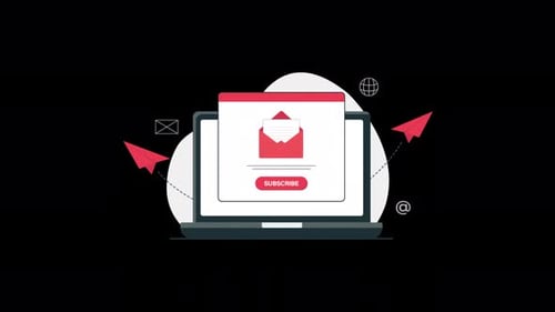 Email Marketing. Newsletter Subscription and Online Promotion Concept Animation Video - Transparent