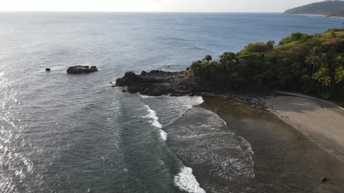 Aerial Lombok Beach Waves