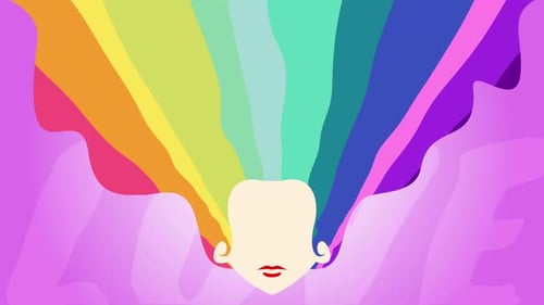 Flat Design Rainbow Hair Love Animation