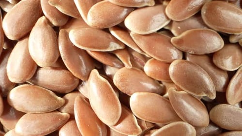 Close Up View of Brown Flax Seeds