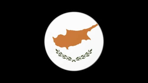 3D Animated Cyprus Flag Spinning Circle Emblem