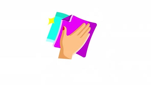 Animated Hand Wiping Clean Surface Flat Design