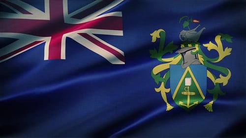 Waving Pitcairn Islands Flag Loop Animation