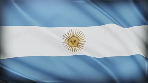 The Waving Of The Argentina Flag 4k Video Background.