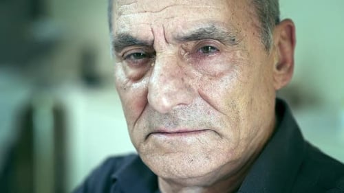 Senior Man Close Up Portrait Indoors