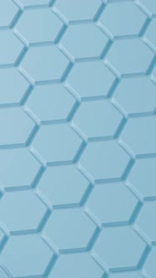 Animated Blue Hexagon Grid Waving Abstract Background