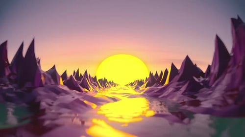 Pôr do sol Vaporwave