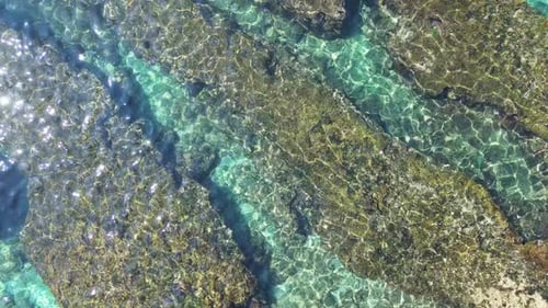 Coastal Harmony, Aerial Views of Ocean Waves, Crystal Clear Sea Water in Taiwan