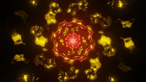 Abstract Seamless Looped Neon Colorful Animation of Infinite Tunnel