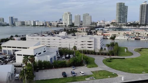 Modern architecture buildings cityscape aerial view establishing video background in 4K | A Huge par