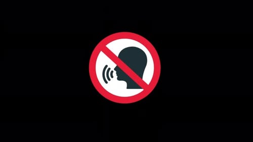Mute Icon. No Speaking Sign Animation Video - Transparent